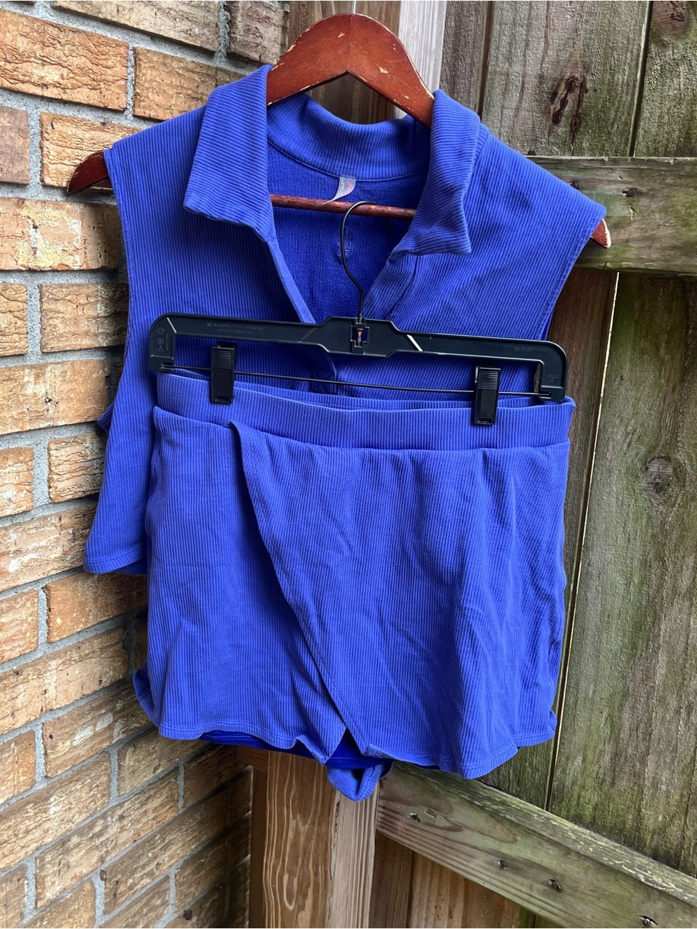 FP Movement by Free People Royal Blue Ribbed Top & Skort Set